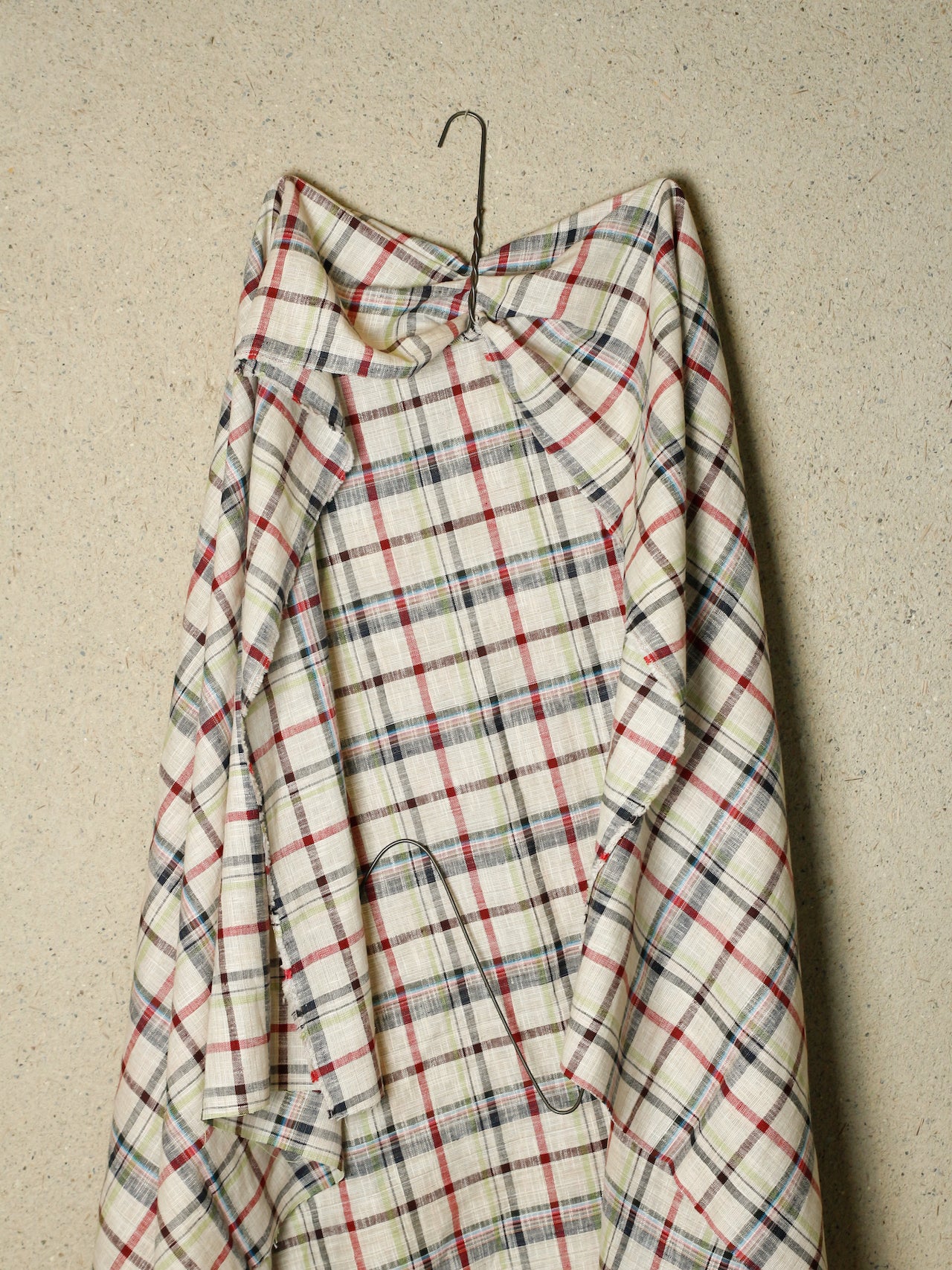 2000's JAPAN Heavy Cotton Check Fabric