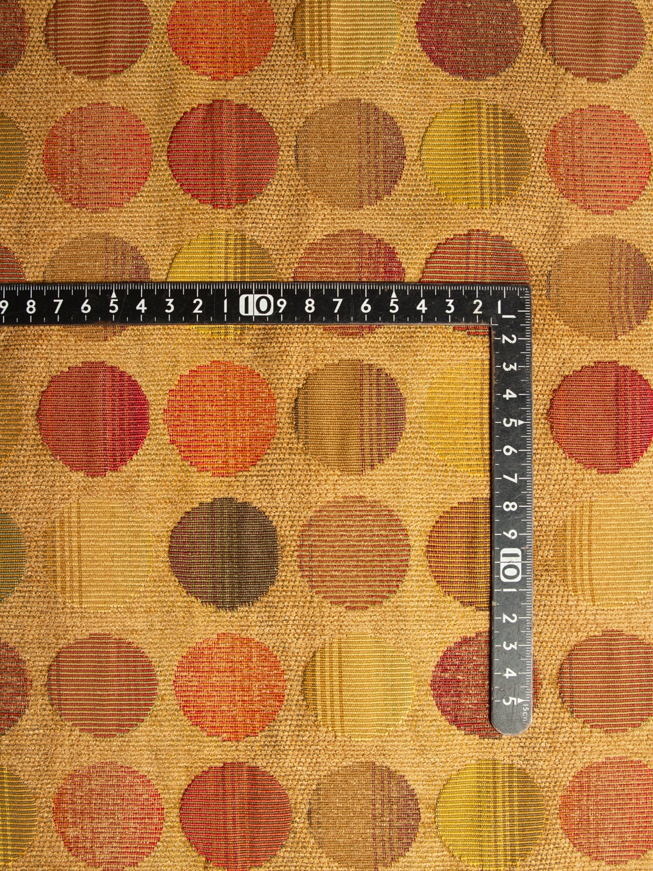 2000's USA Multi-Color Dot Jacquard Fabric / AMBER GOLD