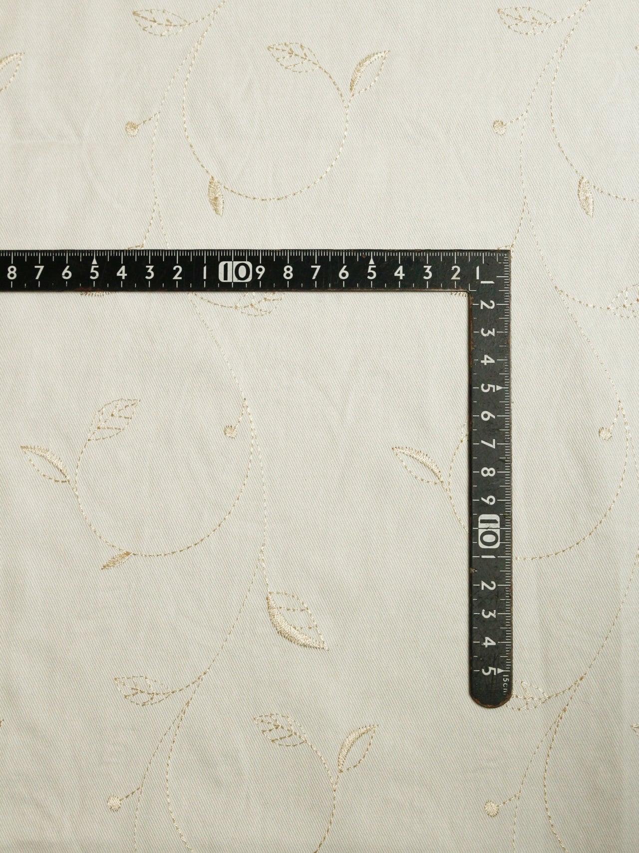 2000's USA Arabesque Scroll Embroidered Cotton Fabric