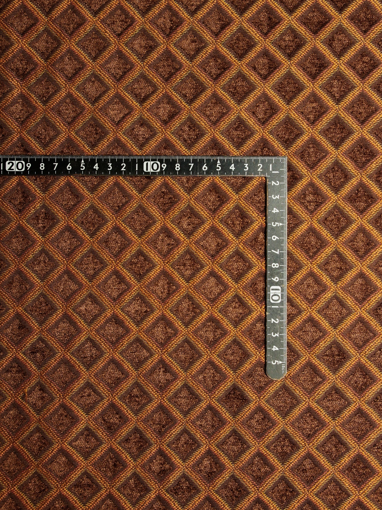 2000's USA Geometric Diamond Jacquard Velour Fabric