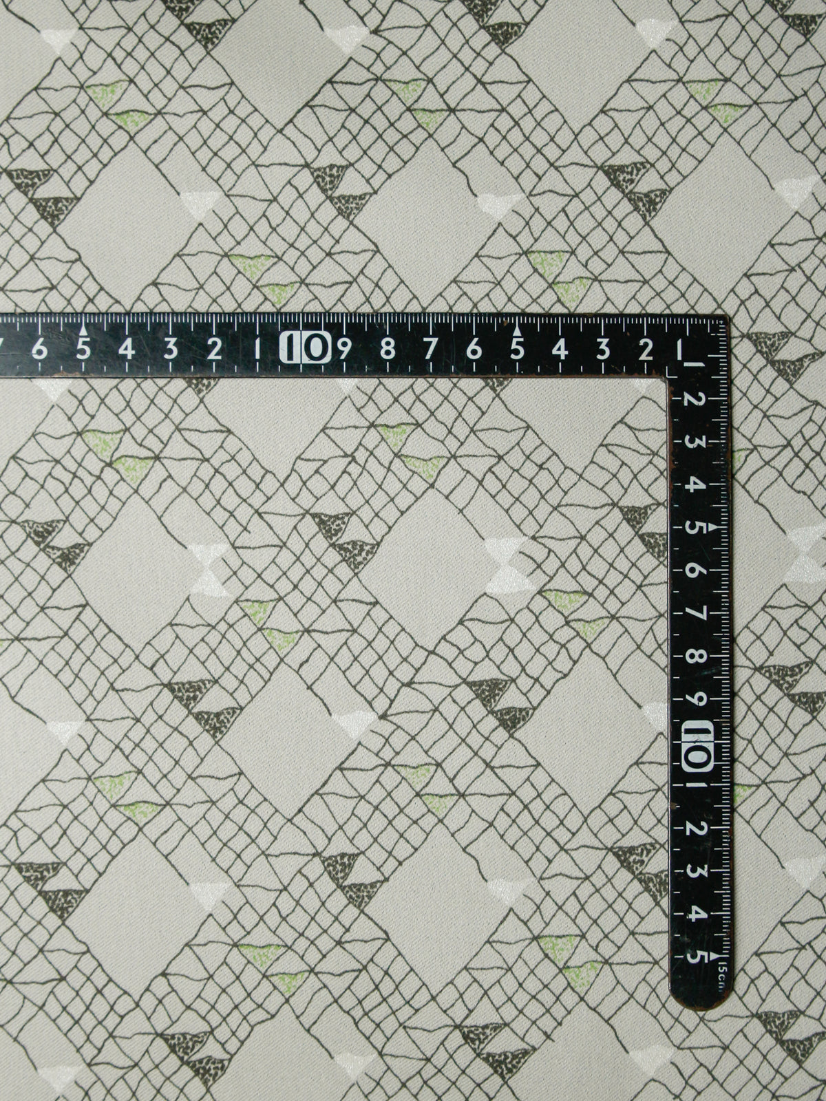 1990's EUROPE Geometric Lame Print Interior Poly Fabric