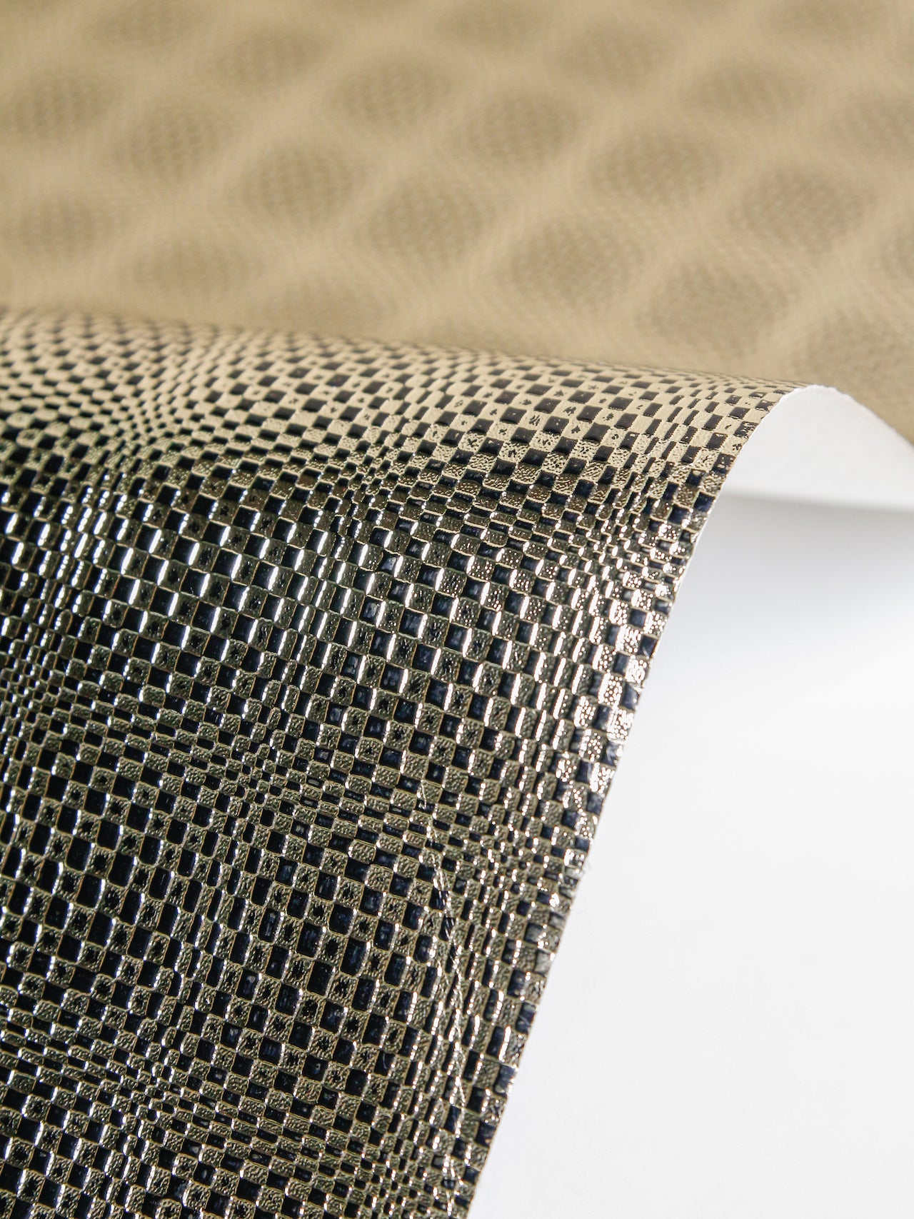 2000's JAPAN Metallic Geometric Fabric