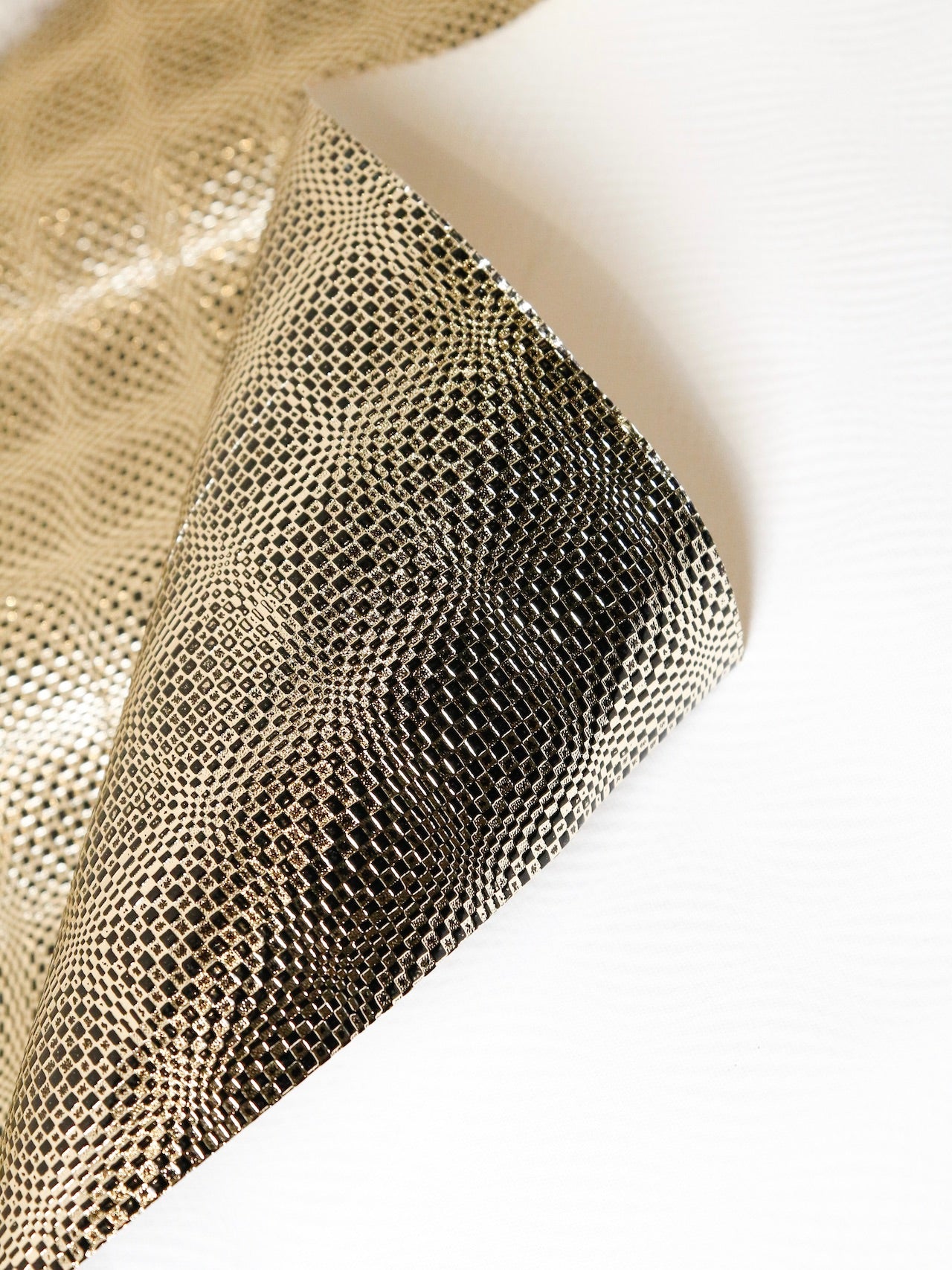 2000's JAPAN Metallic Geometric Fabric
