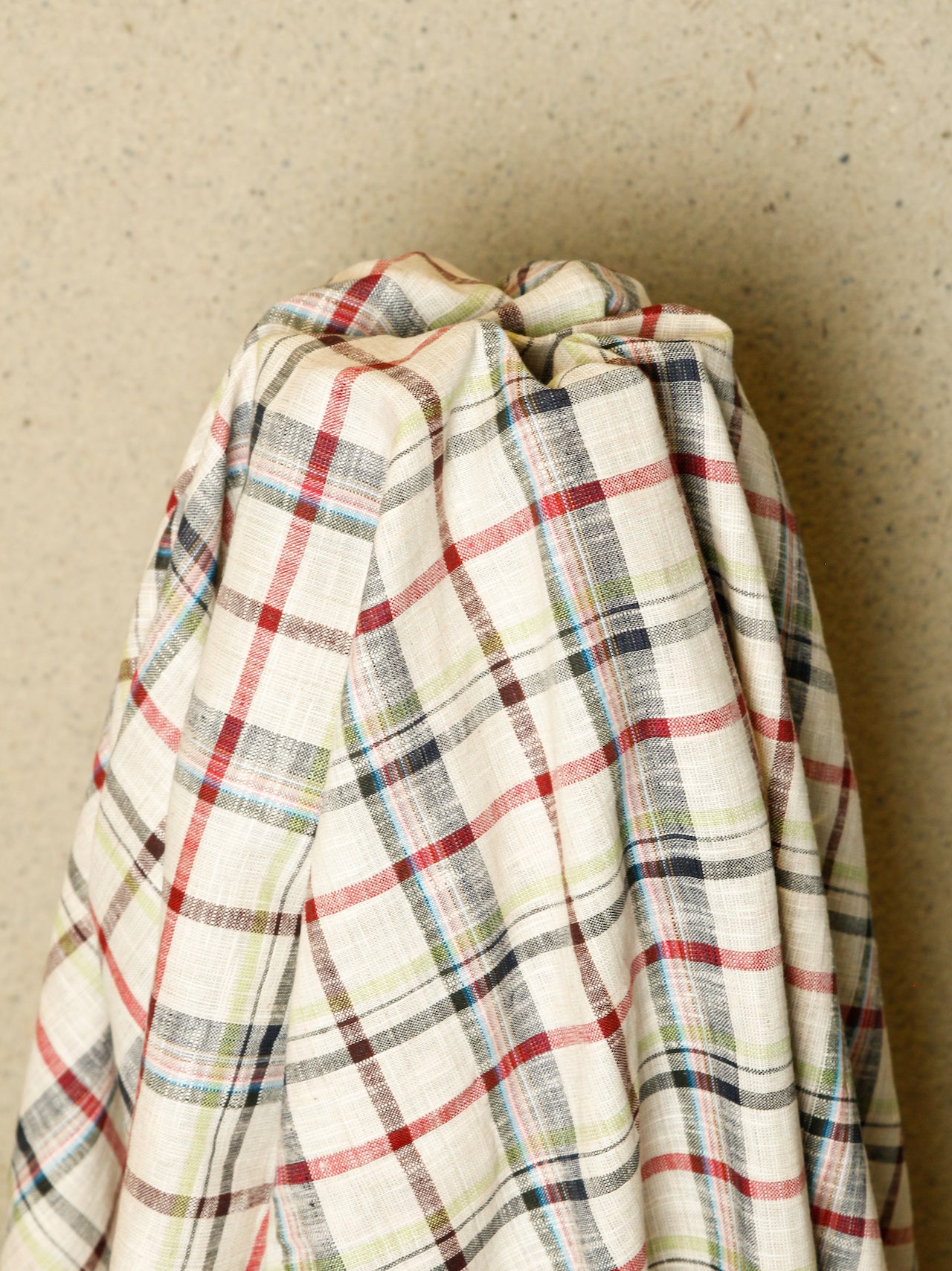 2000's JAPAN Heavy Cotton Check Fabric