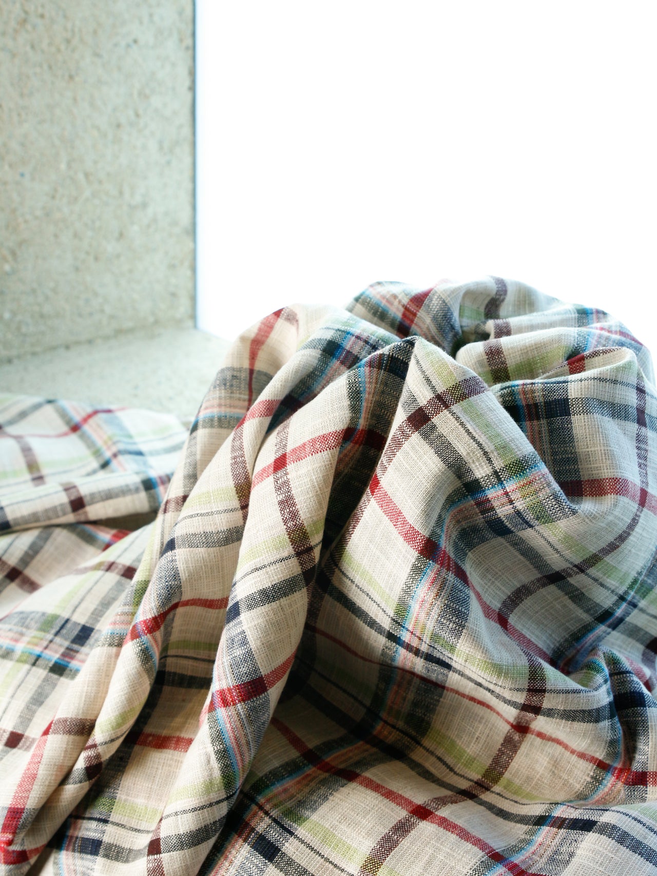 2000's JAPAN Heavy Cotton Check Fabric