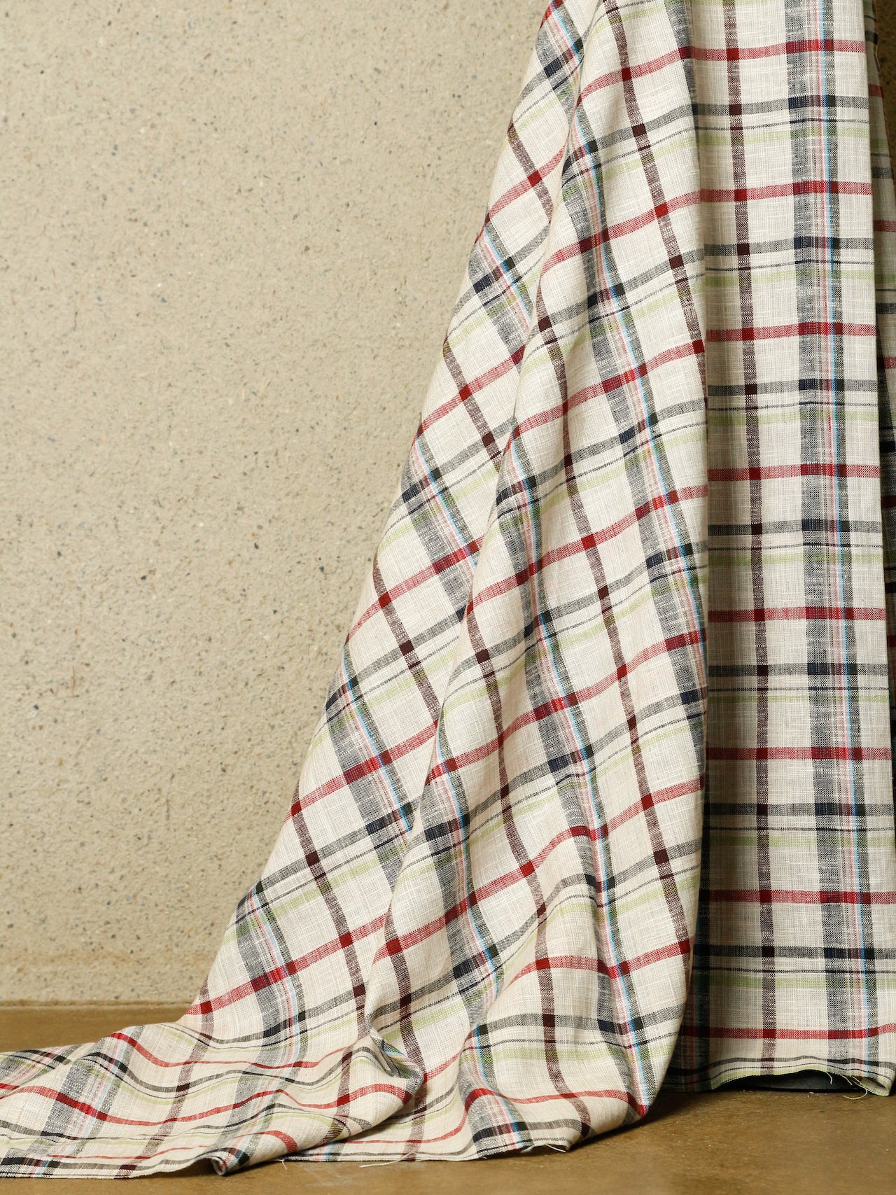 2000's JAPAN Heavy Cotton Check Fabric