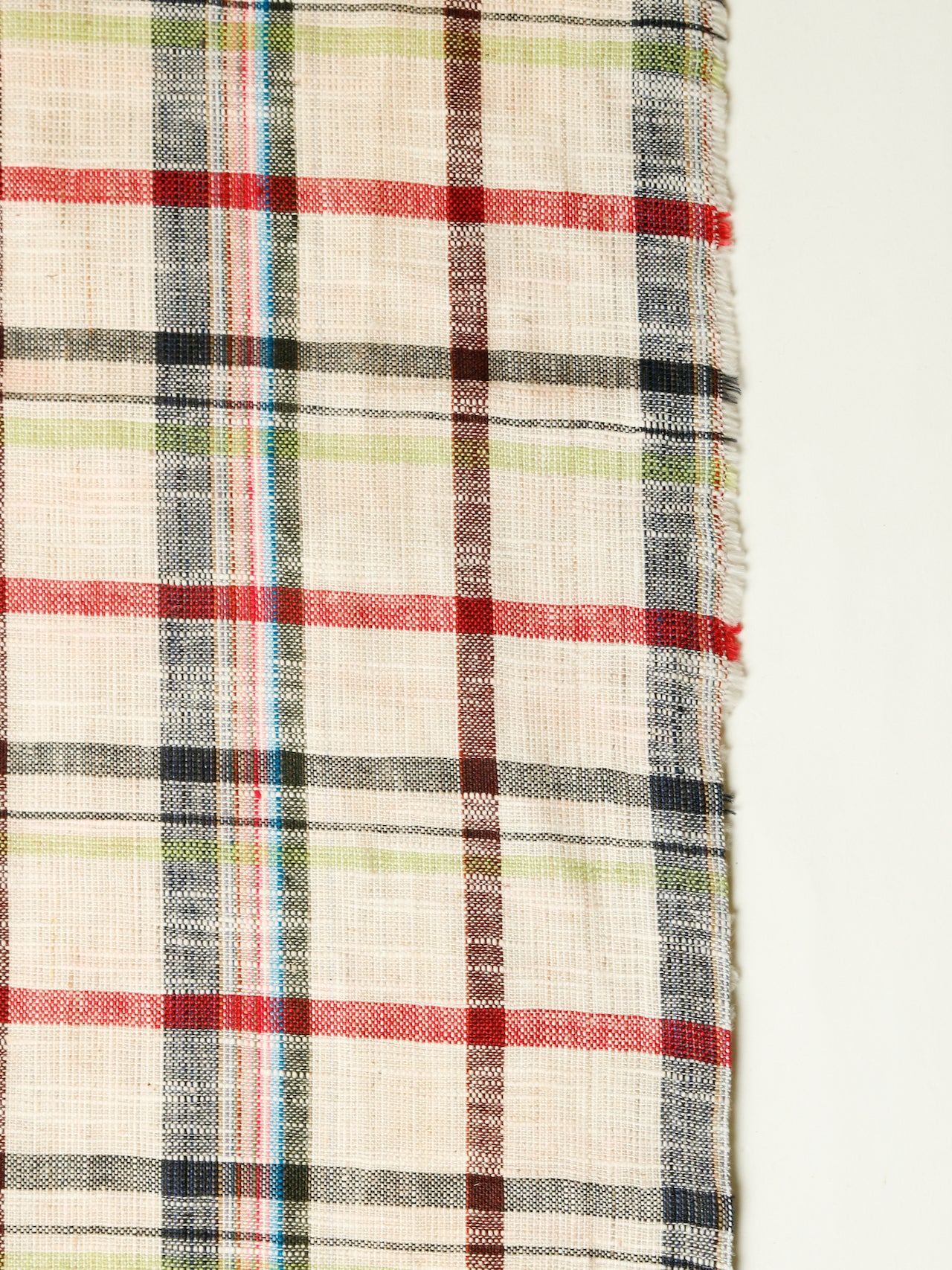 2000's JAPAN Heavy Cotton Check Fabric