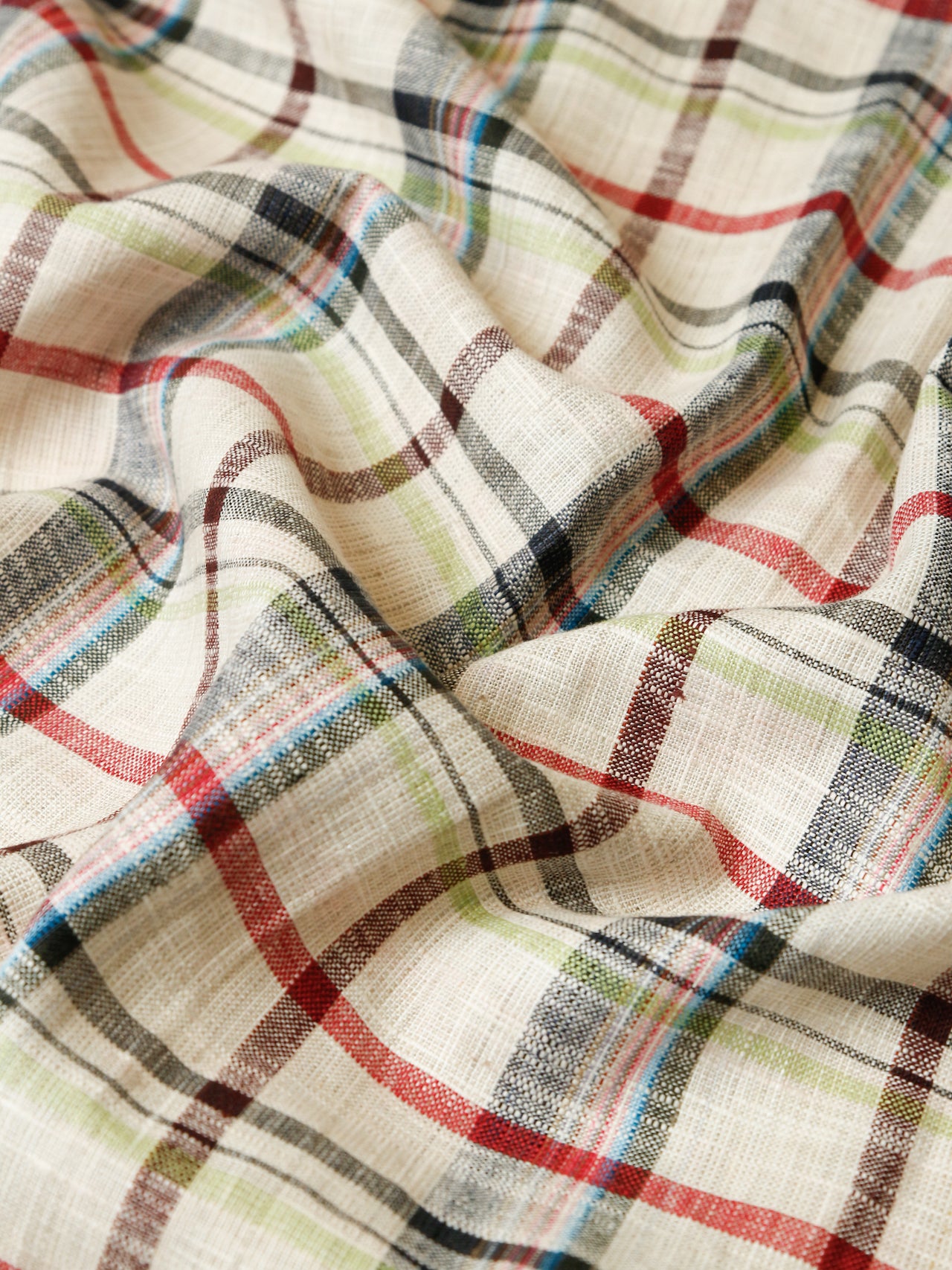 2000's JAPAN Heavy Cotton Check Fabric