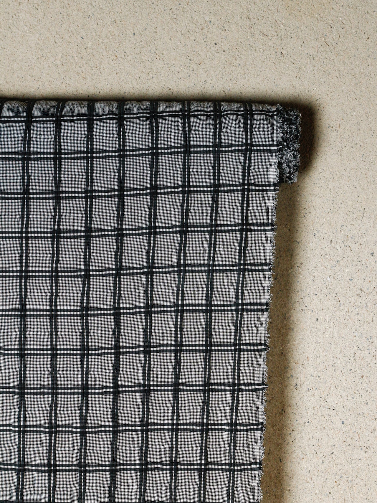 2000’s ITALY Dobby Check Fabric Black