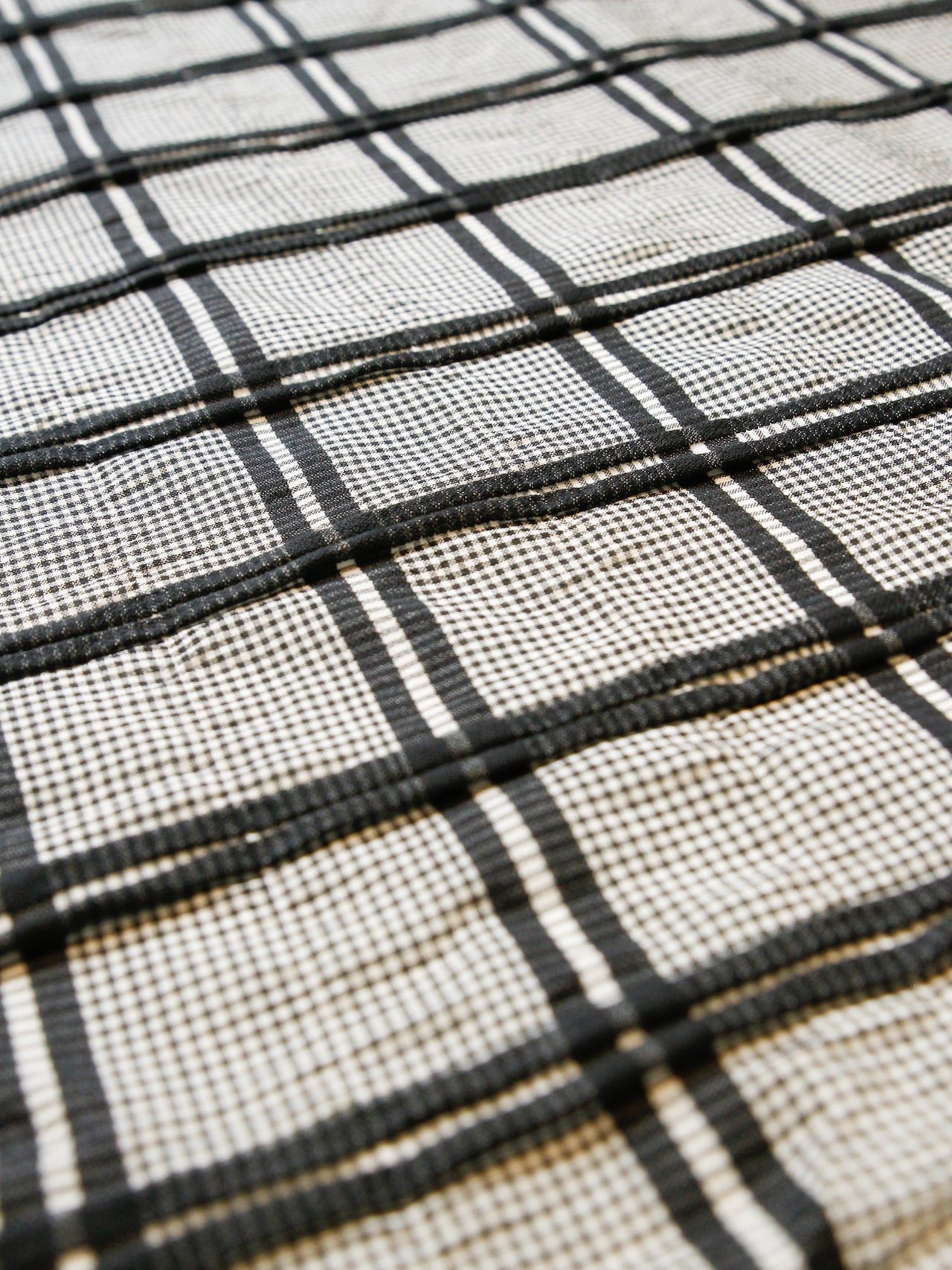 2000’s ITALY Dobby Check Fabric Black