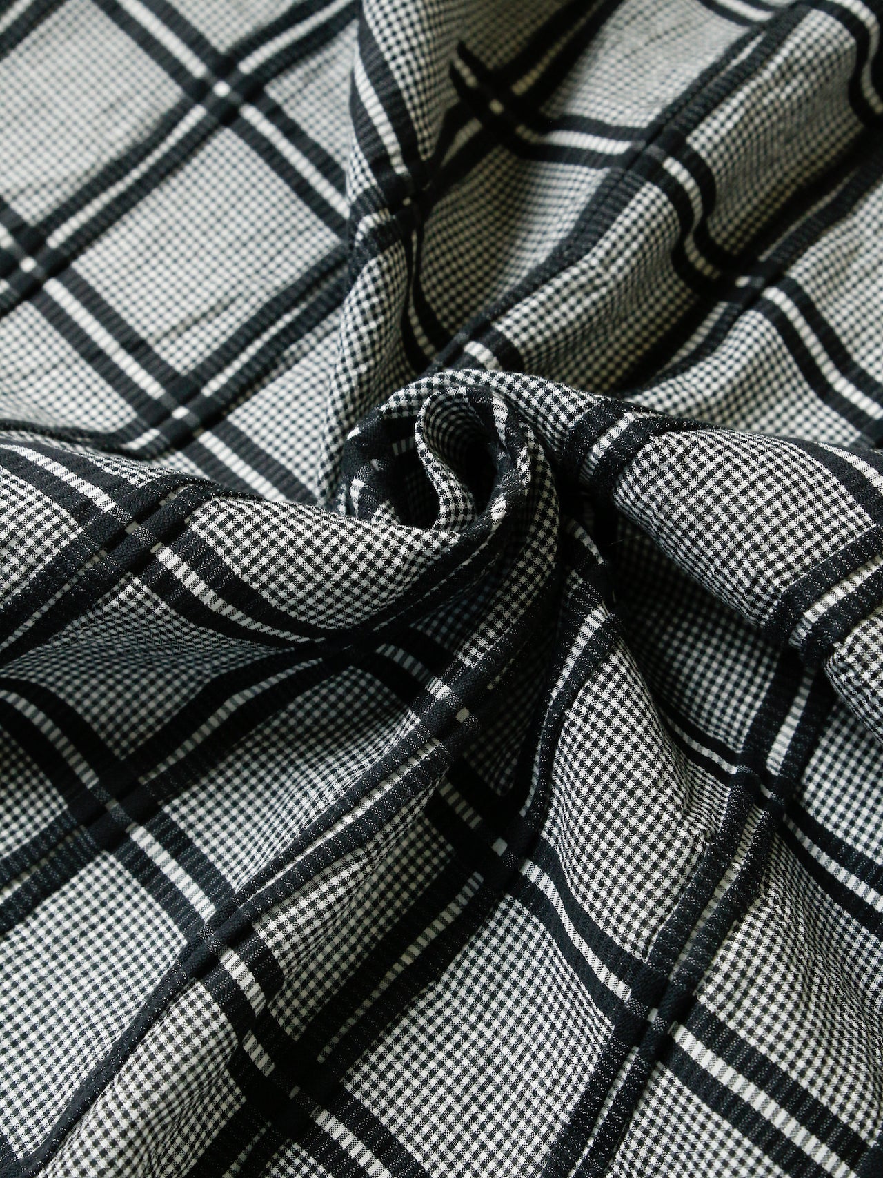 2000’s ITALY Dobby Check Fabric Black