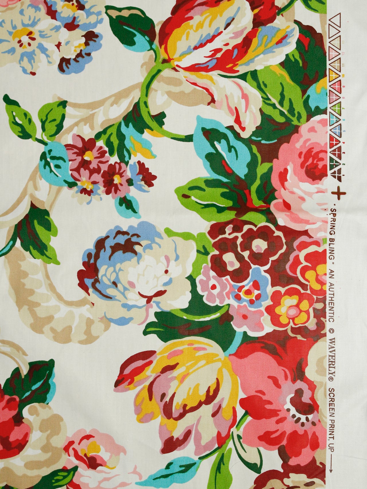 2000's USA 13-colour Floral Screen Print Fabric