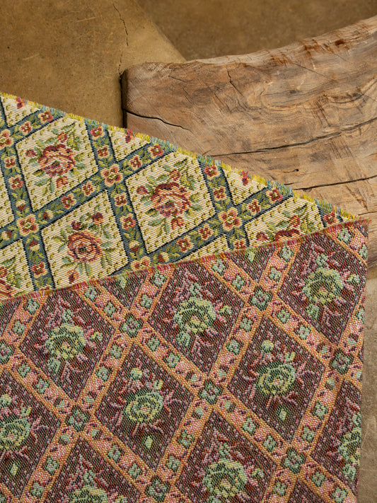 2000's USA Diagonal Lattice Floral Gobelin