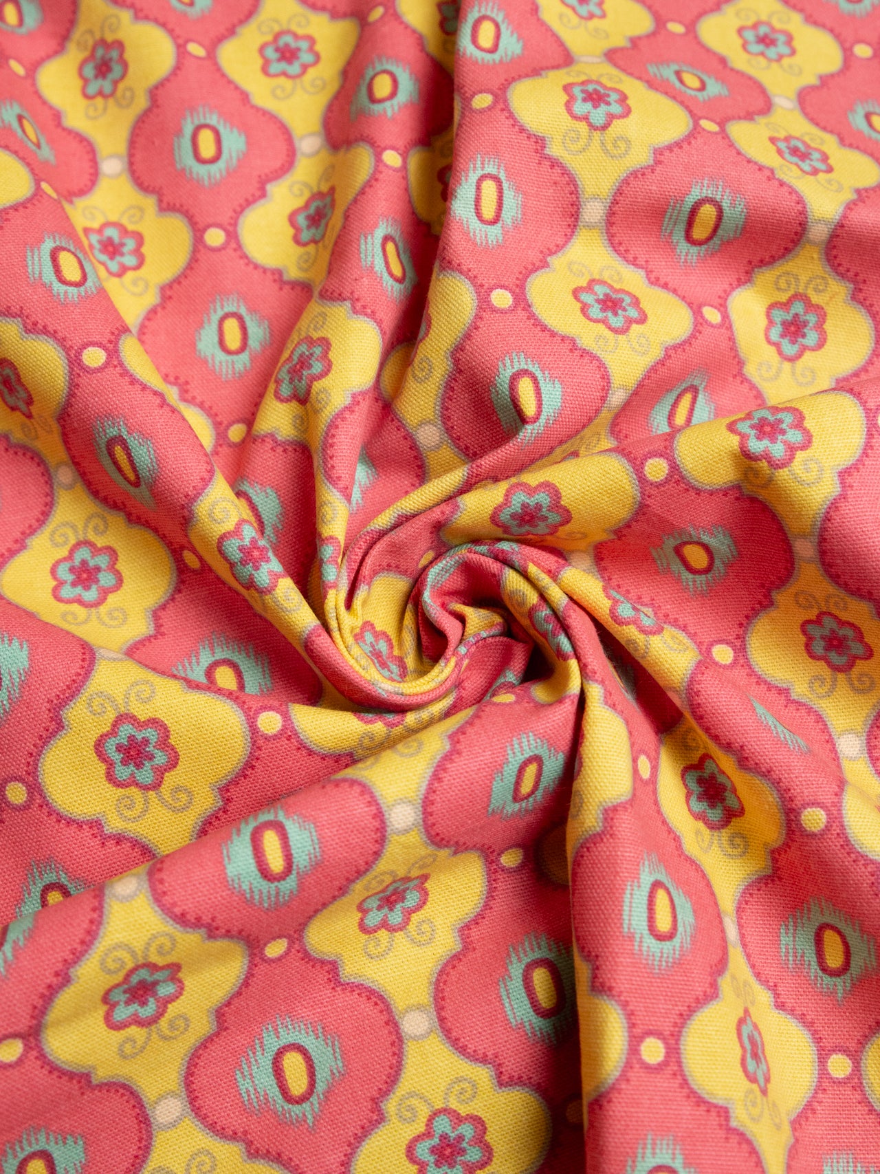 2000's USA P/KAUFMANN Geometric Ikat Motif Cotton Canvas