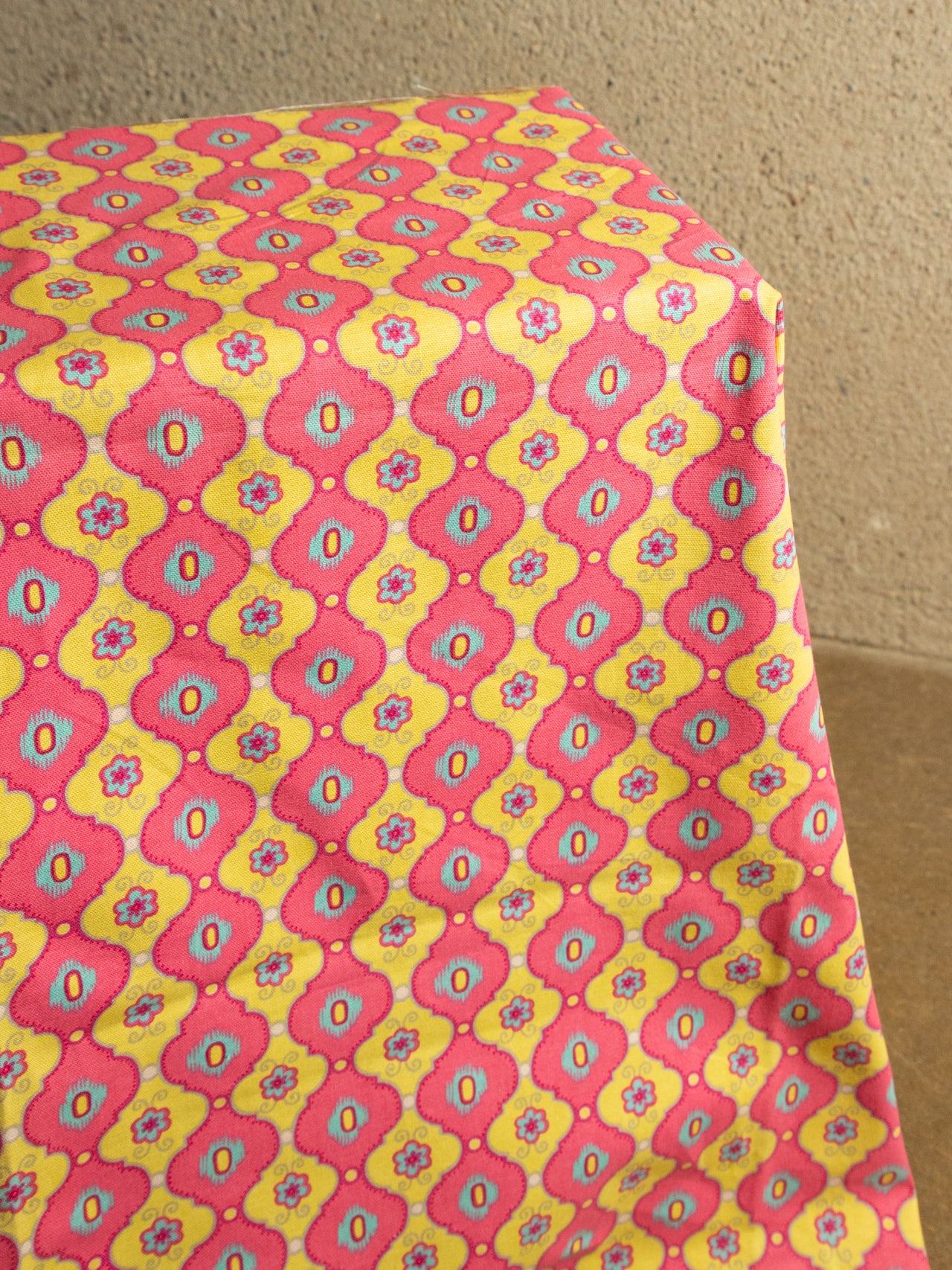 2000's USA P/KAUFMANN Geometric Ikat Motif Cotton Canvas