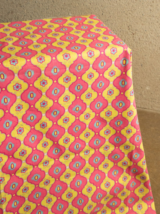 2000's USA P/KAUFMANN Geometric Ikat Motif Cotton Canvas