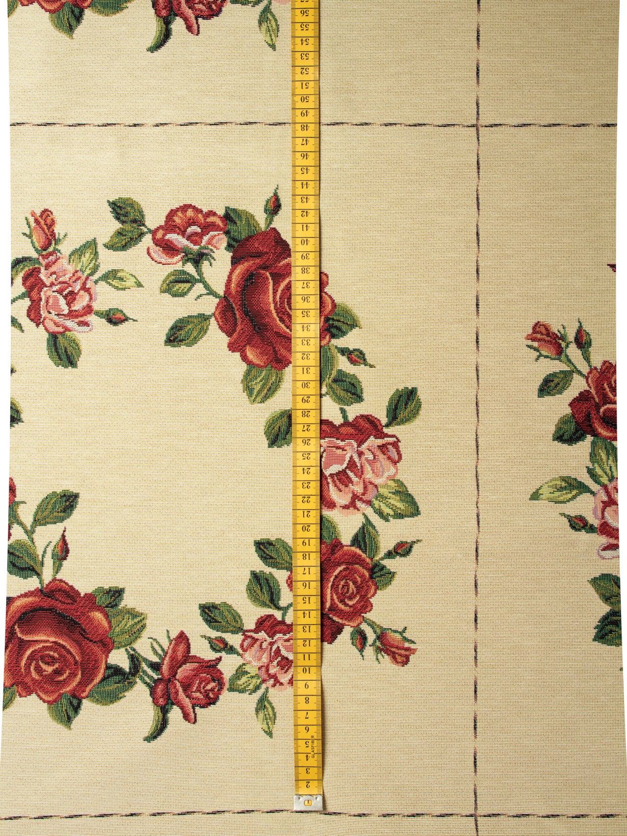 2000's USA Rose Tapestry Jacquard Panel Fabric