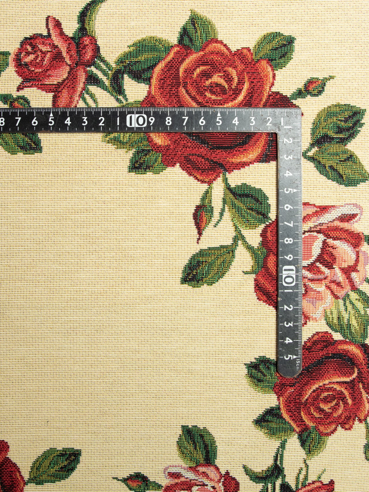 2000's USA Rose Tapestry Jacquard Panel Fabric