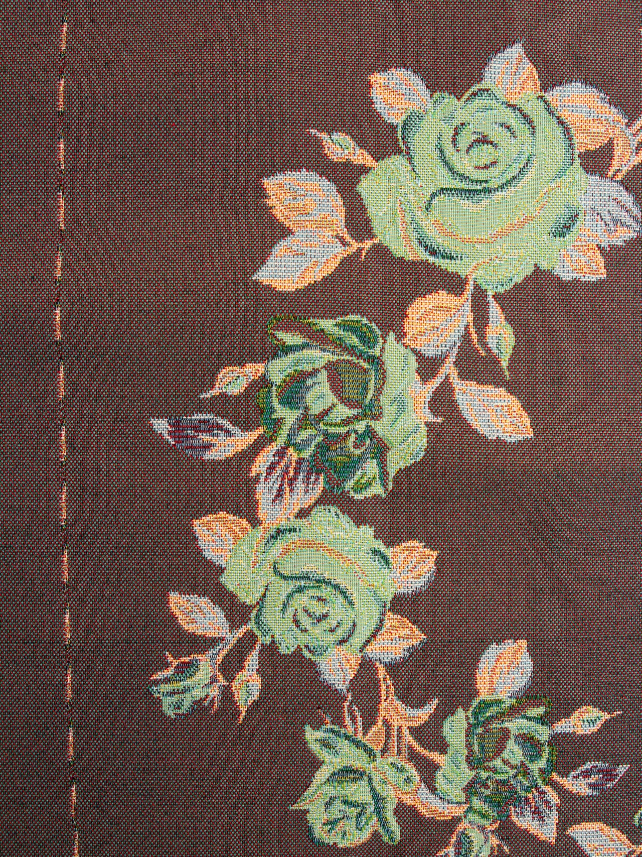 2000's USA Rose Tapestry Jacquard Panel Fabric