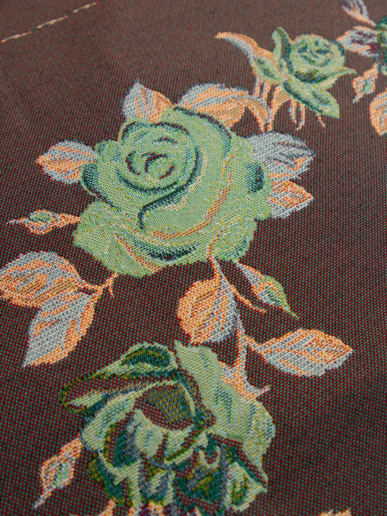 2000's USA Rose Tapestry Jacquard Panel Fabric