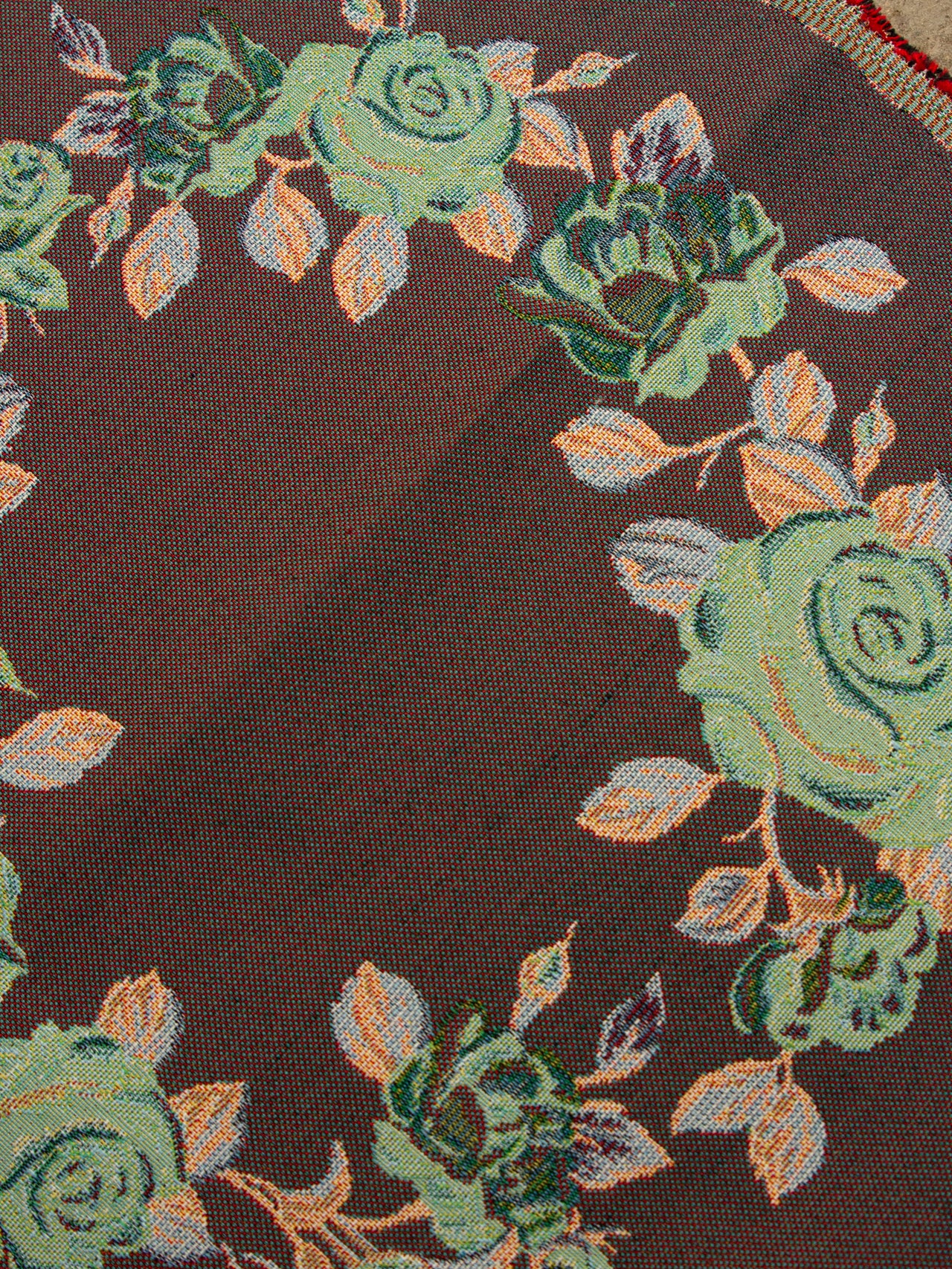 2000's USA Rose Tapestry Jacquard Panel Fabric