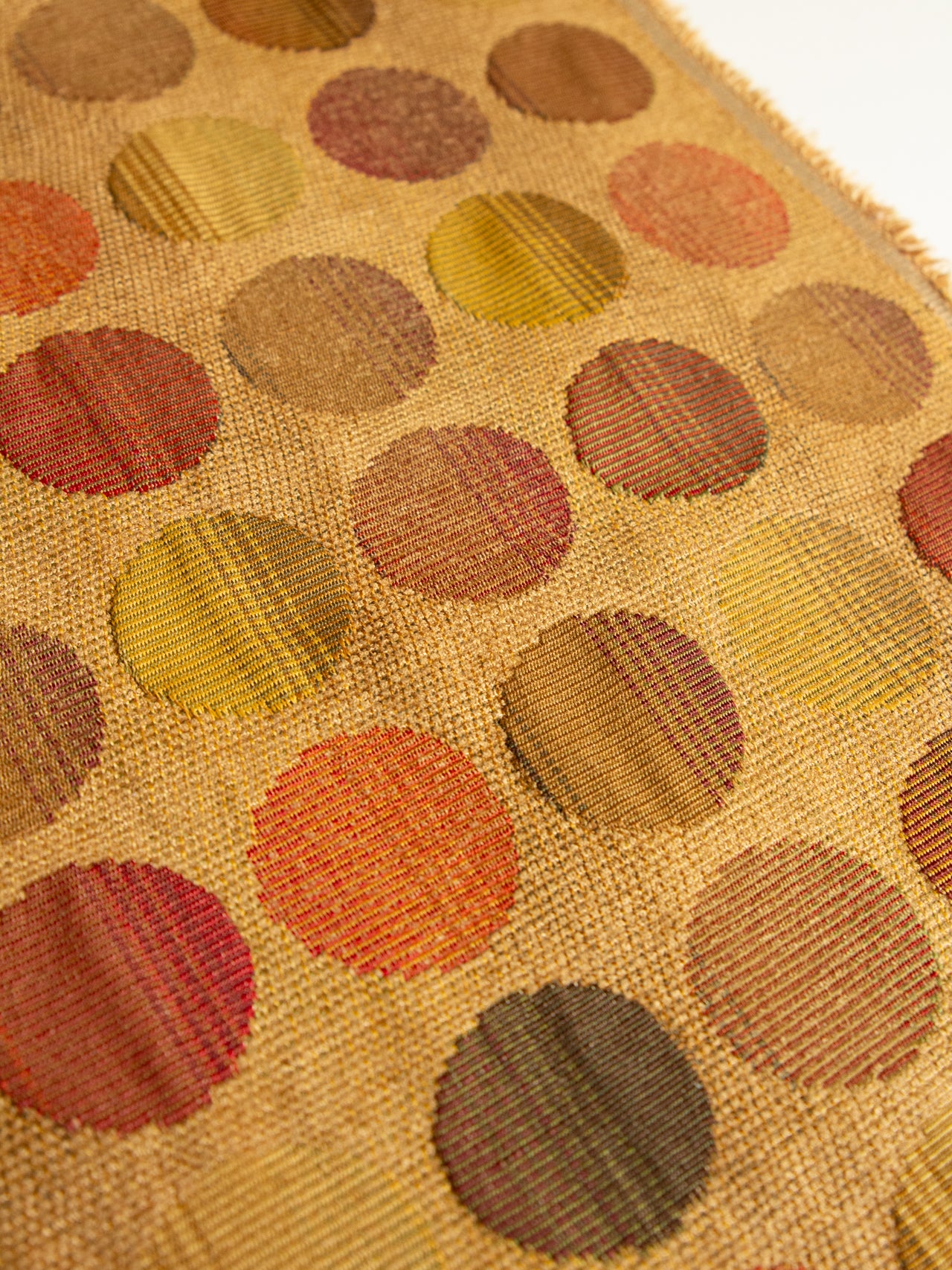2000's USA Multi-Color Dot Jacquard Fabric / AMBER GOLD