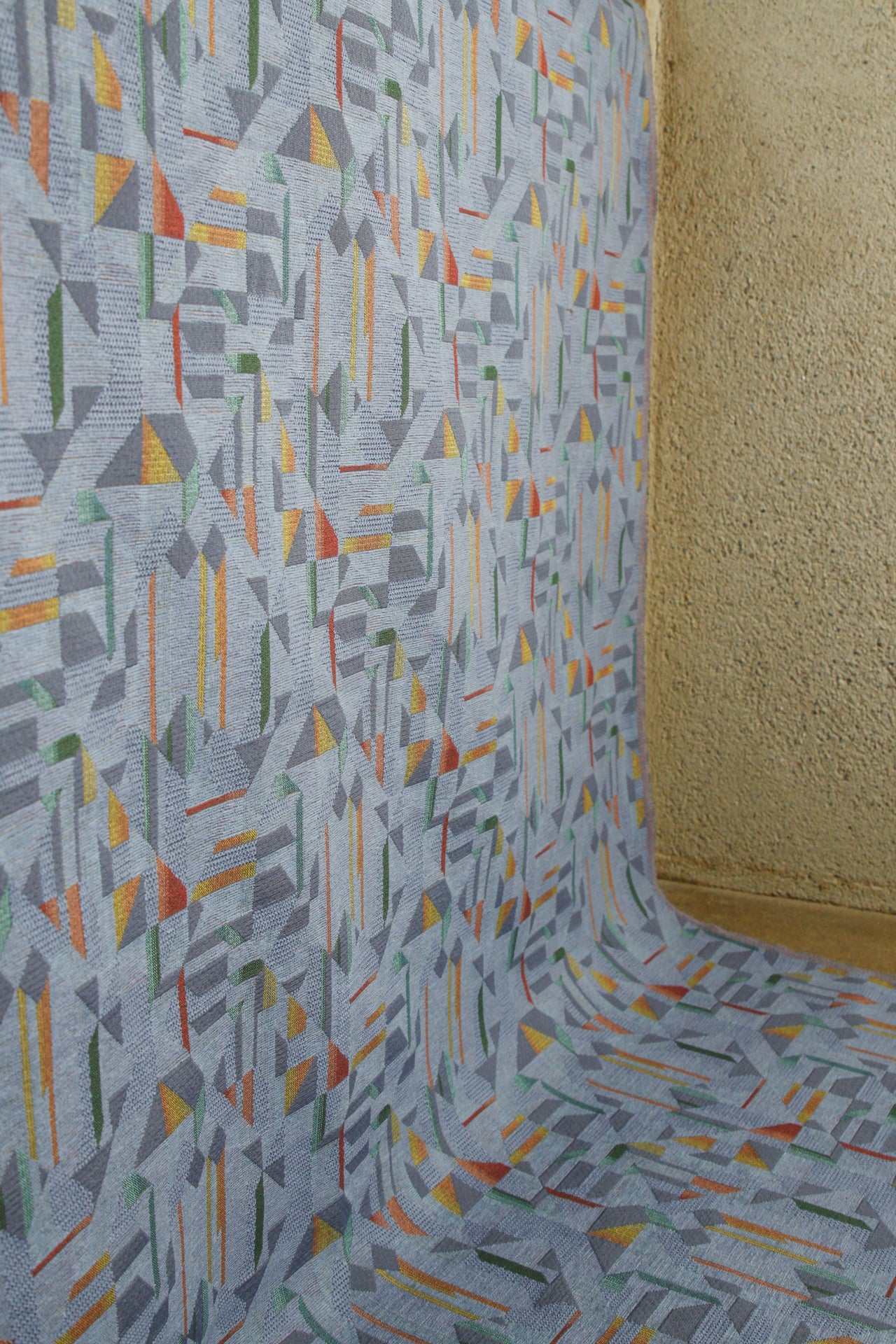 2000's USA Abstract Geometric Jacquard Fabric