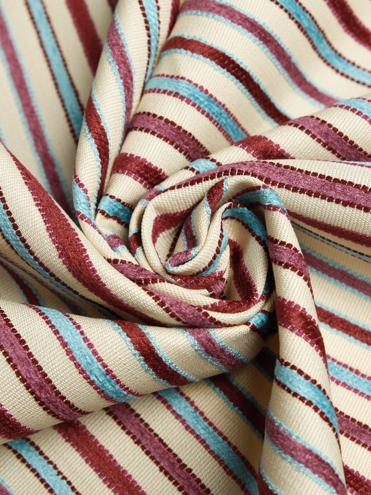 2000's USA Polyester Cotton Textured Canvas Stripe Fabric