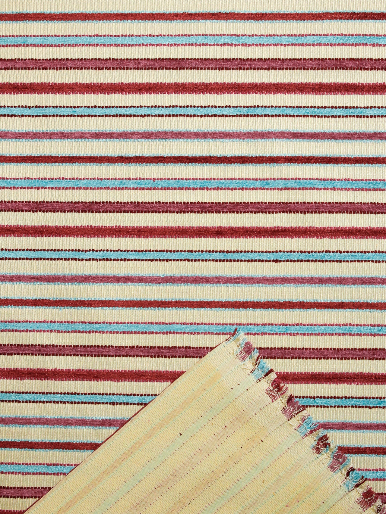 2000's USA Polyester Cotton Textured Canvas Stripe Fabric