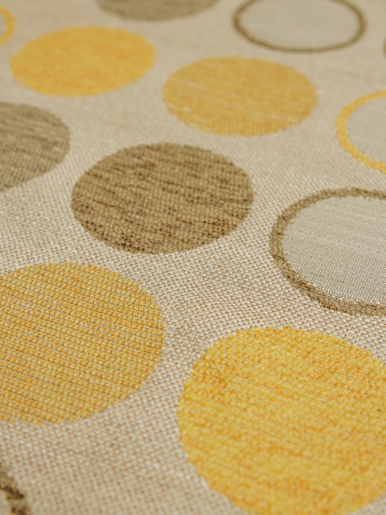 2000's USA Multi-Color Dot Jacquard Fabric / YELLOW BEIGE