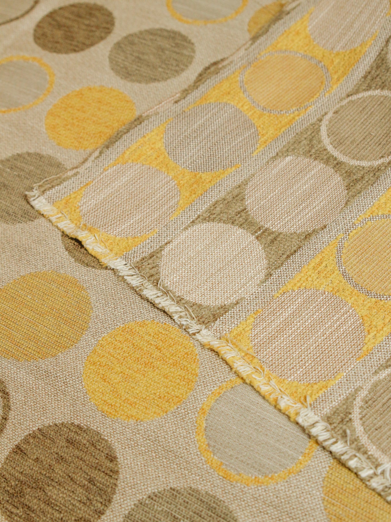 2000's USA Multi-Color Dot Jacquard Fabric / YELLOW BEIGE