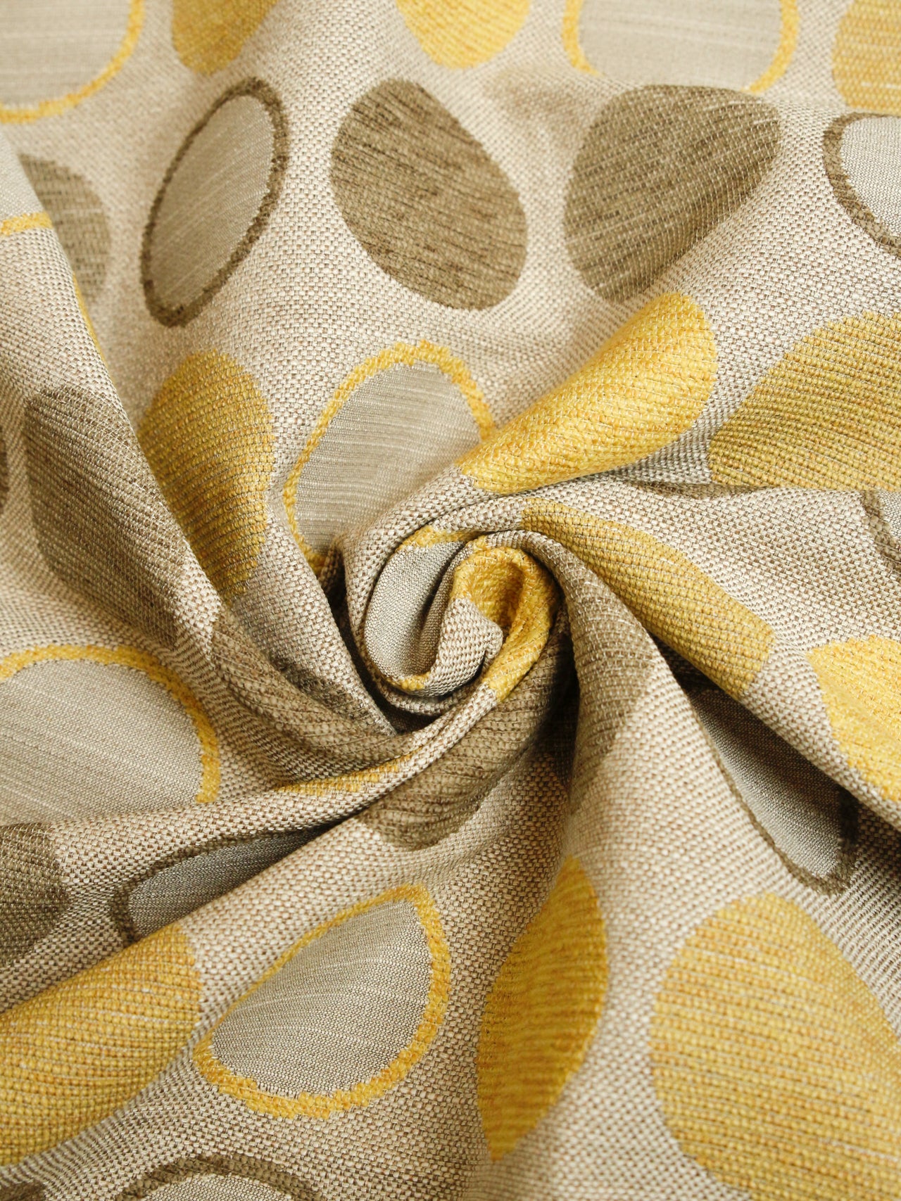 2000's USA Multi-Color Dot Jacquard Fabric / YELLOW BEIGE