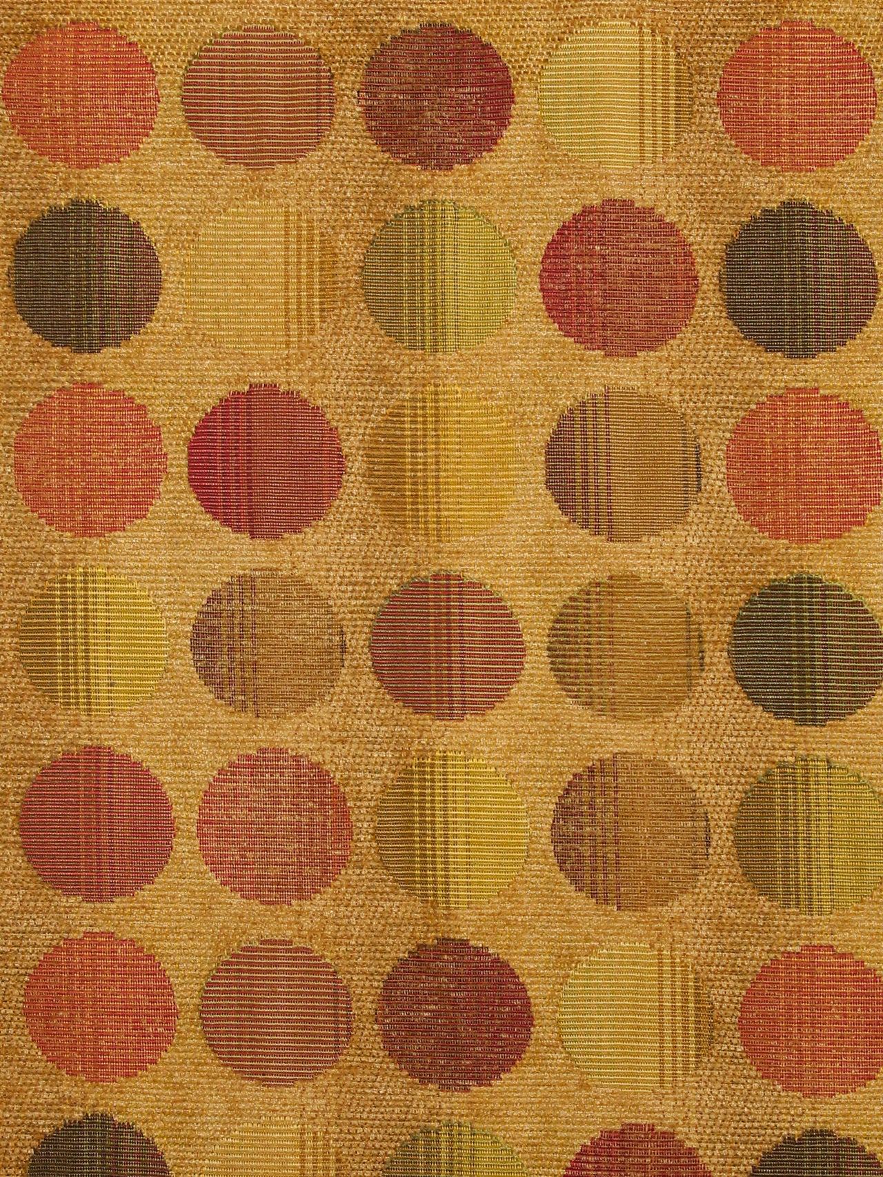 2000's USA Multi-Color Dot Jacquard Fabric / AMBER GOLD