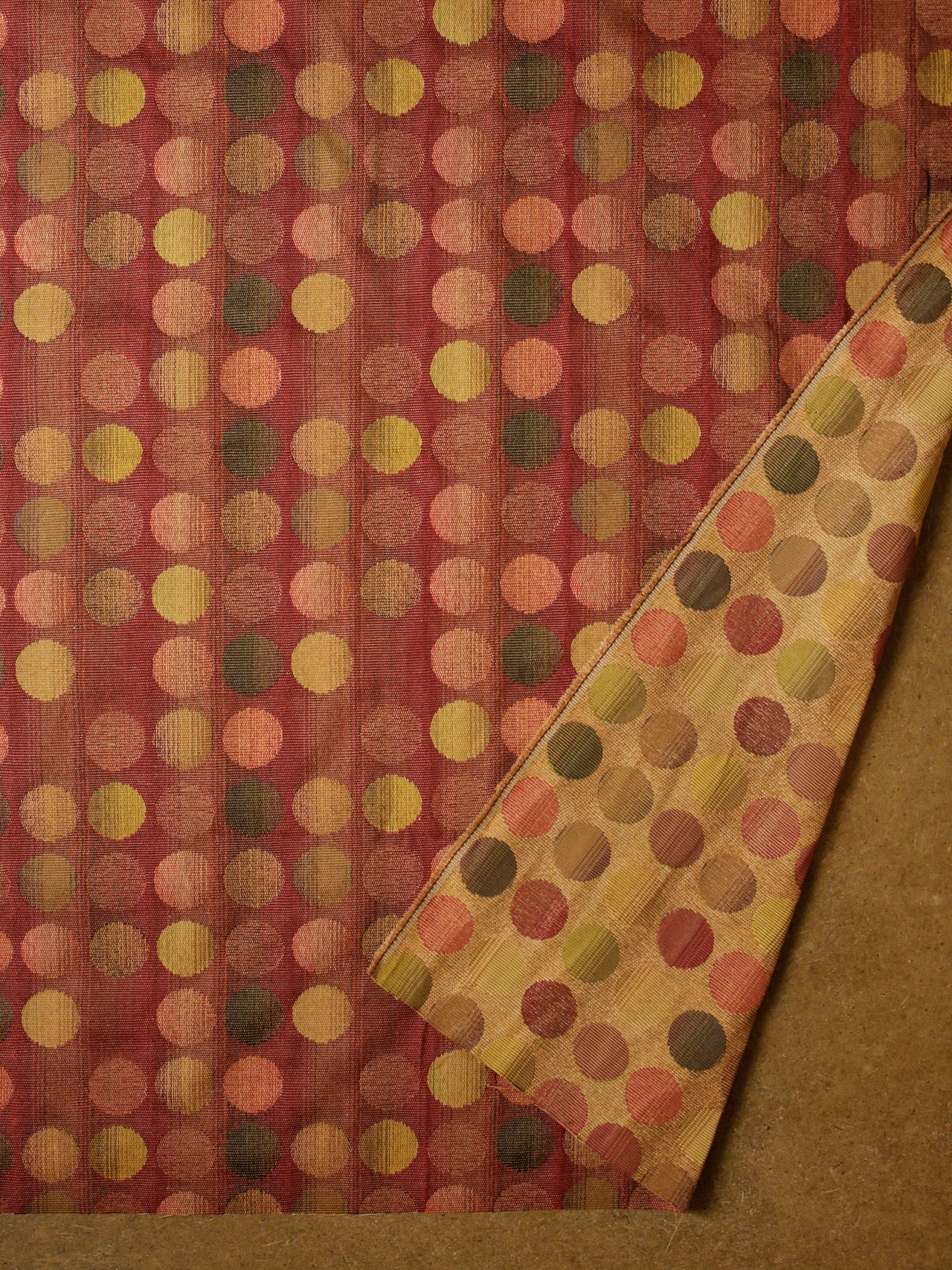 2000's USA Multi-Color Dot Jacquard Fabric / AMBER GOLD