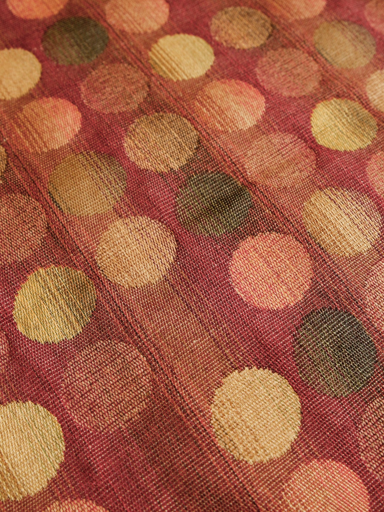 2000's USA Multi-Color Dot Jacquard Fabric / AMBER GOLD