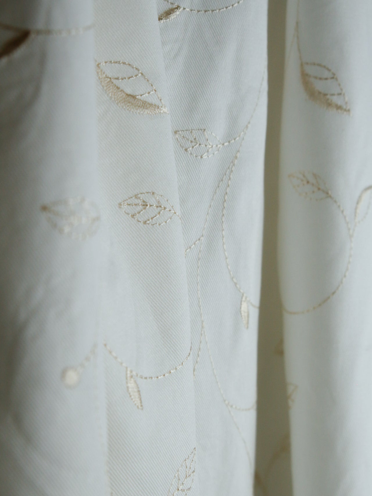 2000's USA Arabesque Scroll Embroidered Cotton Fabric