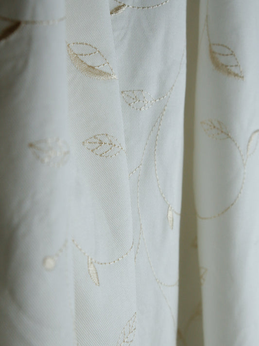 2000's USA Arabesque Scroll Embroidered Cotton Fabric