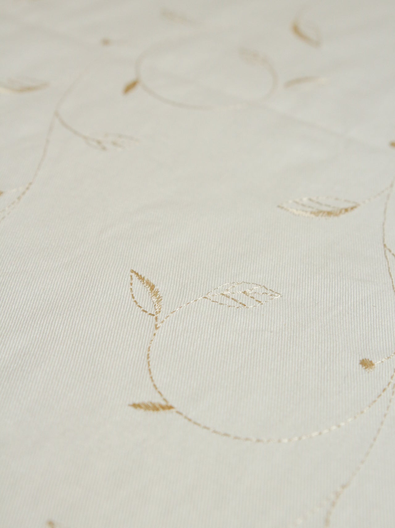 2000's USA Arabesque Scroll Embroidered Cotton Fabric