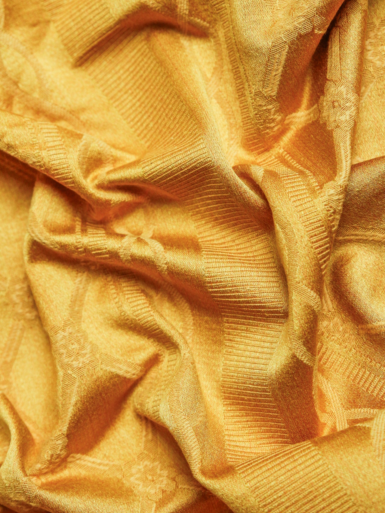 2000's USA Gold Jacquard Damask Fabric