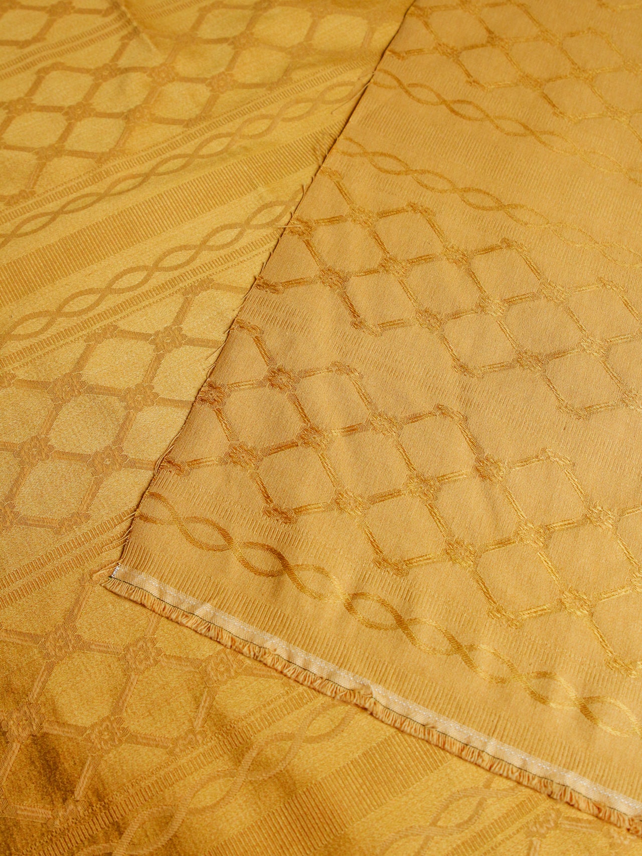 2000's USA Gold Jacquard Damask Fabric