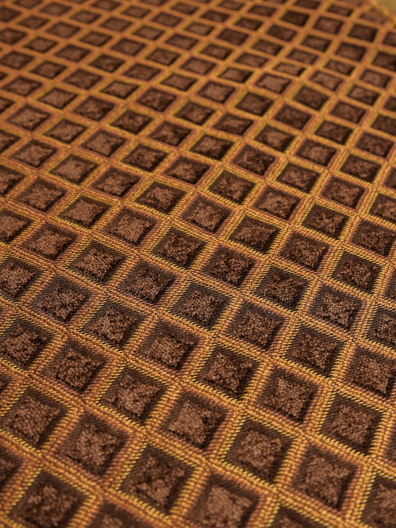 2000's USA Geometric Diamond Jacquard Velour Fabric