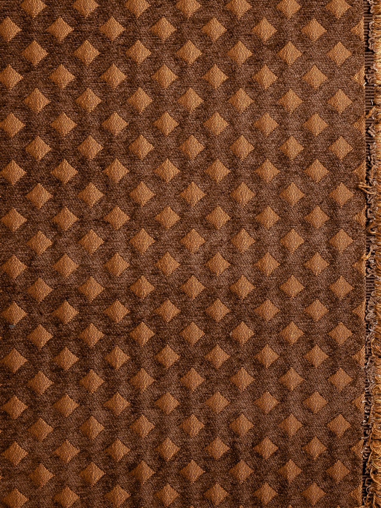 2000's USA Geometric Diamond Jacquard Velour Fabric