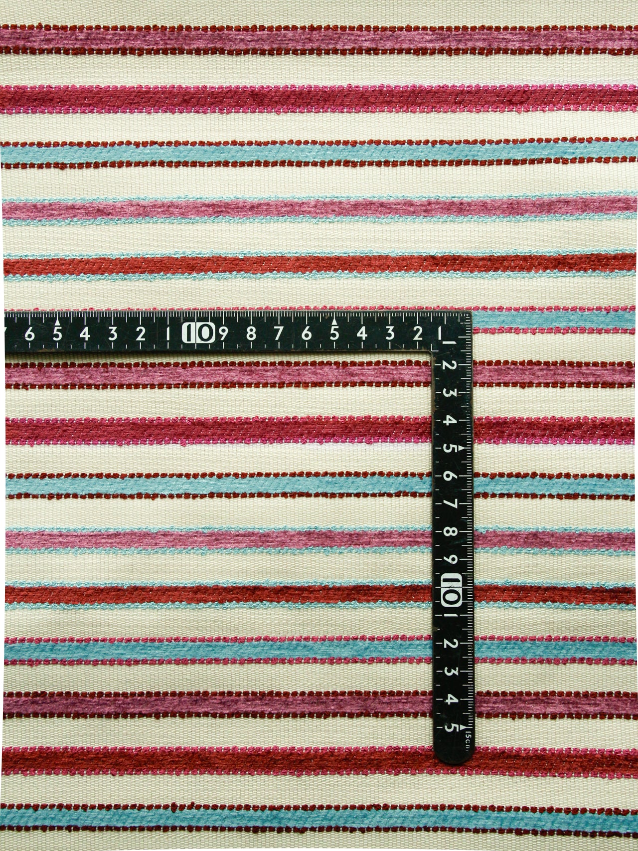 2000's USA Polyester Cotton Textured Canvas Stripe Fabric