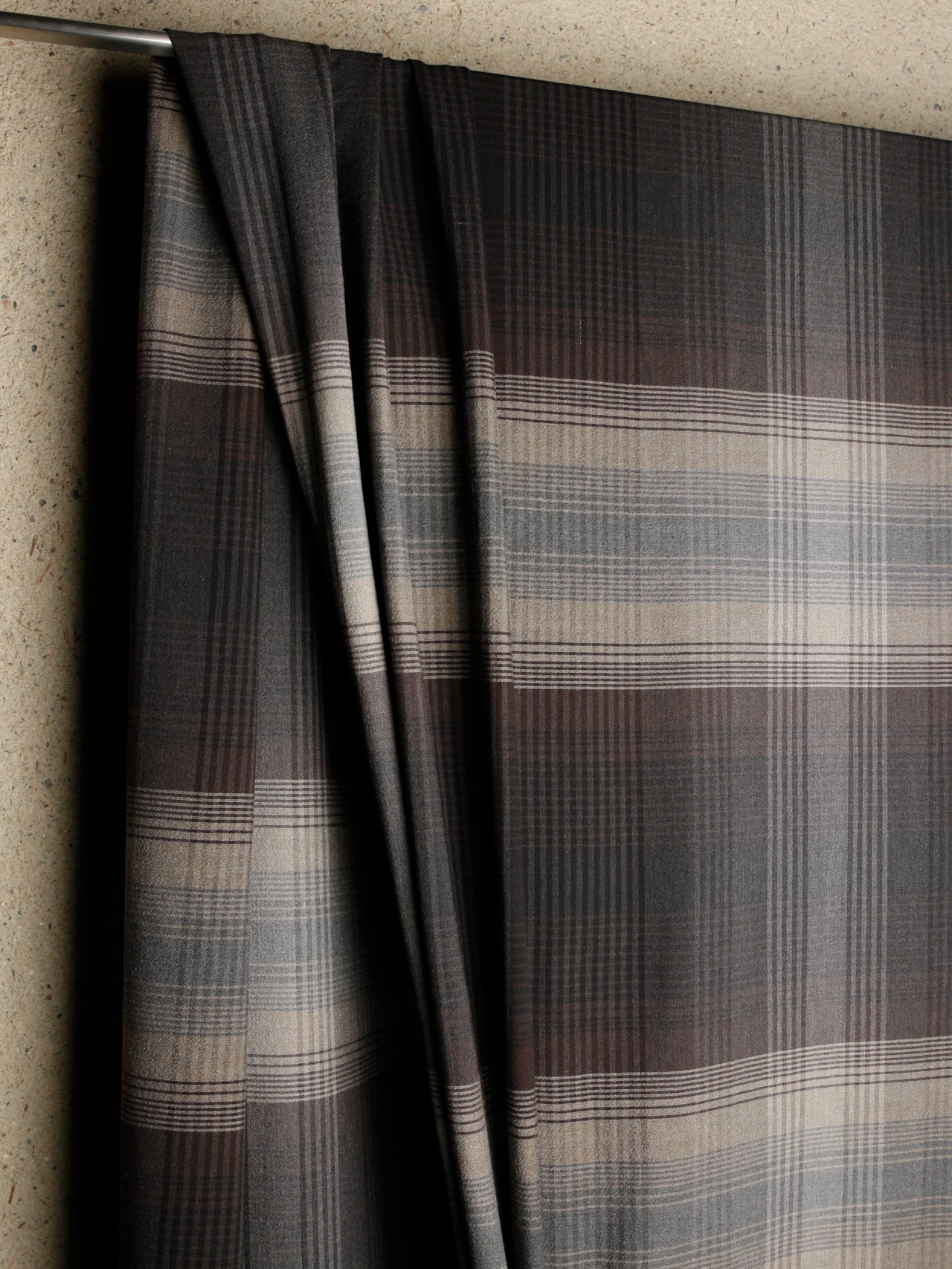 2000's JAPAN Cotton Polyester Large Plaid Fabric