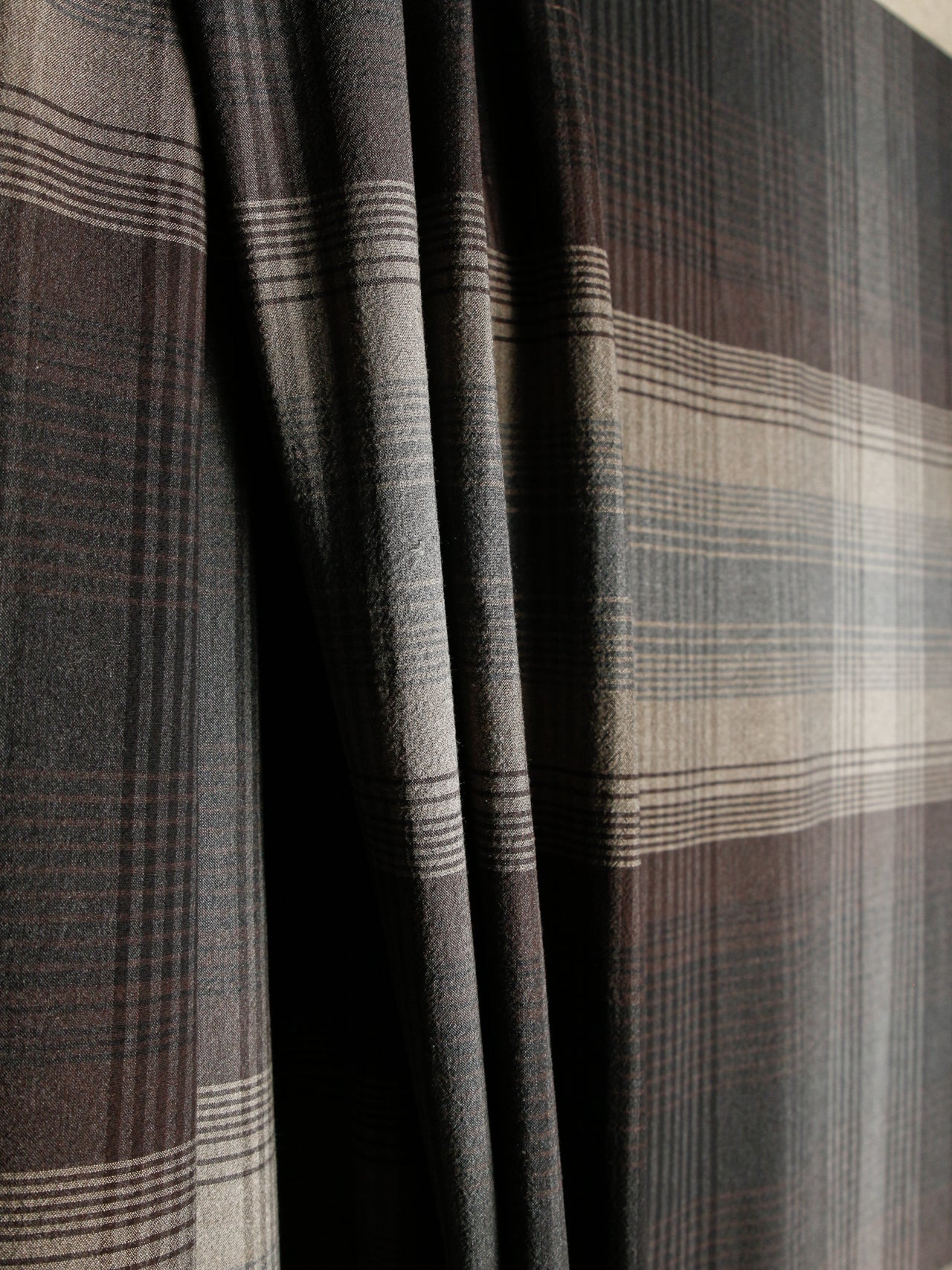 2000's JAPAN Cotton Polyester Large Plaid Fabric