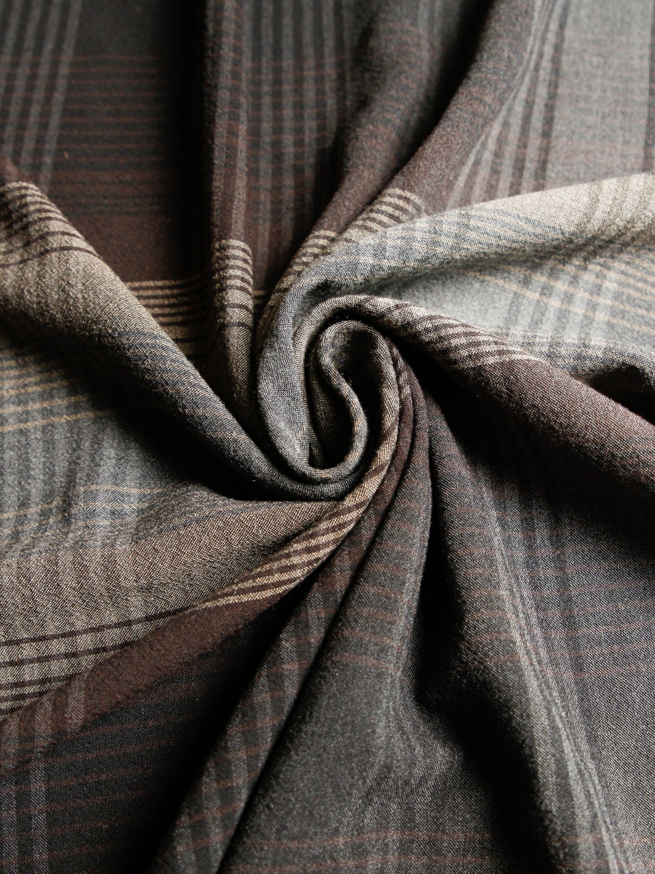 2000's JAPAN Cotton Polyester Large Plaid Fabric