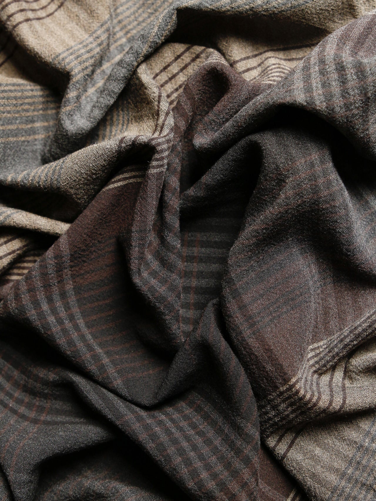 2000's JAPAN Cotton Polyester Large Plaid Fabric