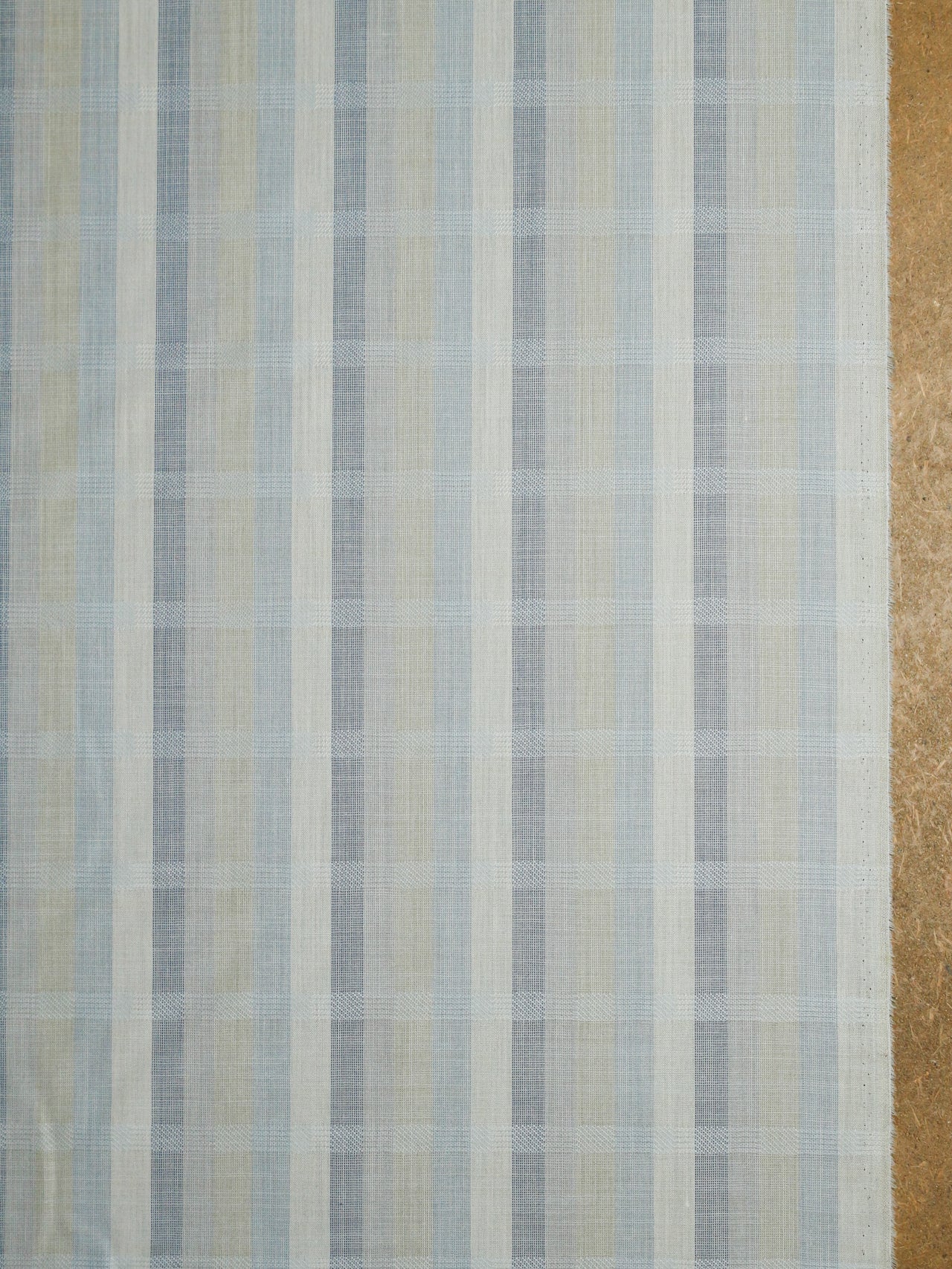 1990's JAPAN Bishu Summer Wool Stripe Fabric