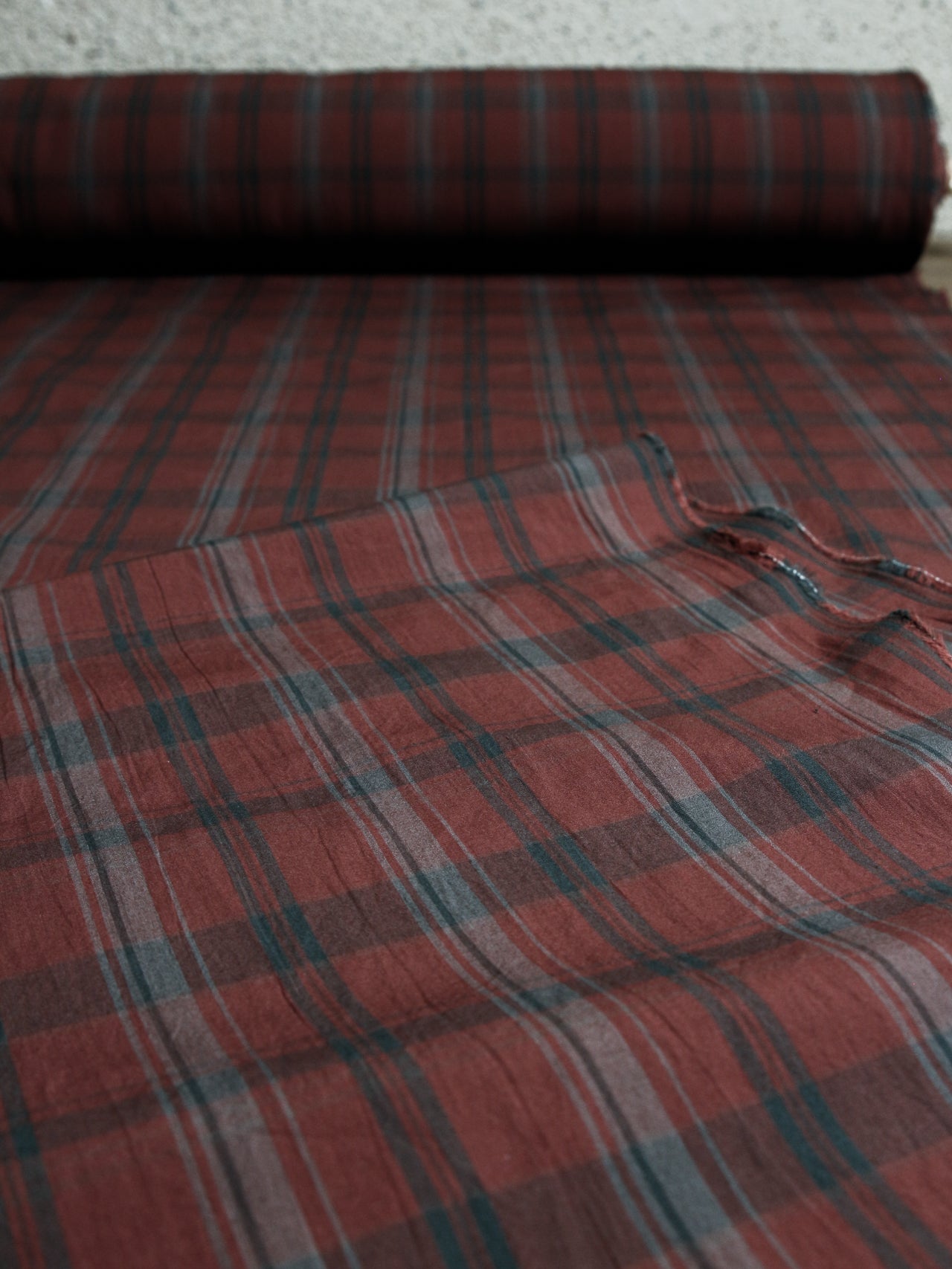 1990's JAPAN Banshu Yarn-Dyed Cotton Check Fabric