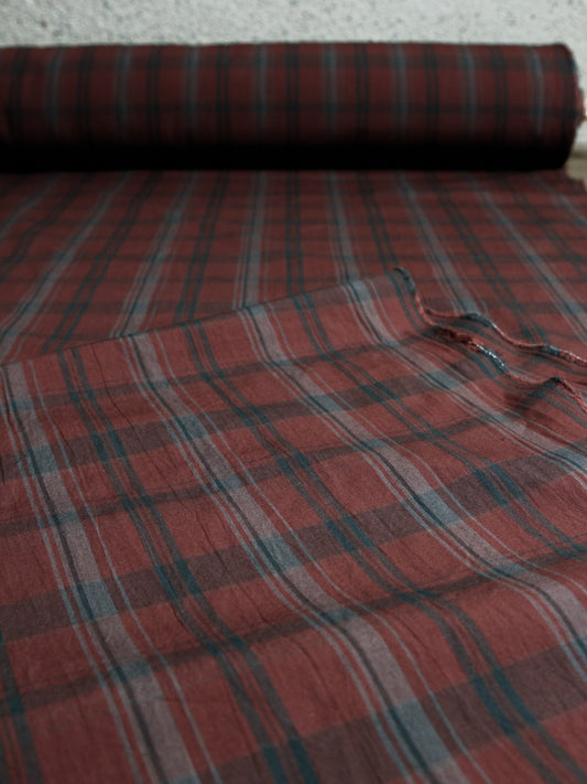 1990's JAPAN Banshu Yarn-Dyed Cotton Check Fabric